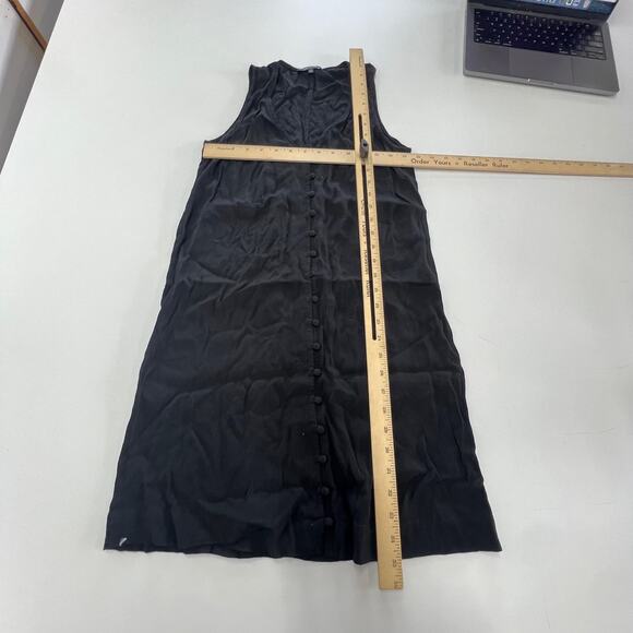 Madewell Dress Womens XXS Black Sleeveless Button Front Mini Tank Shift - Picture 5 of 8